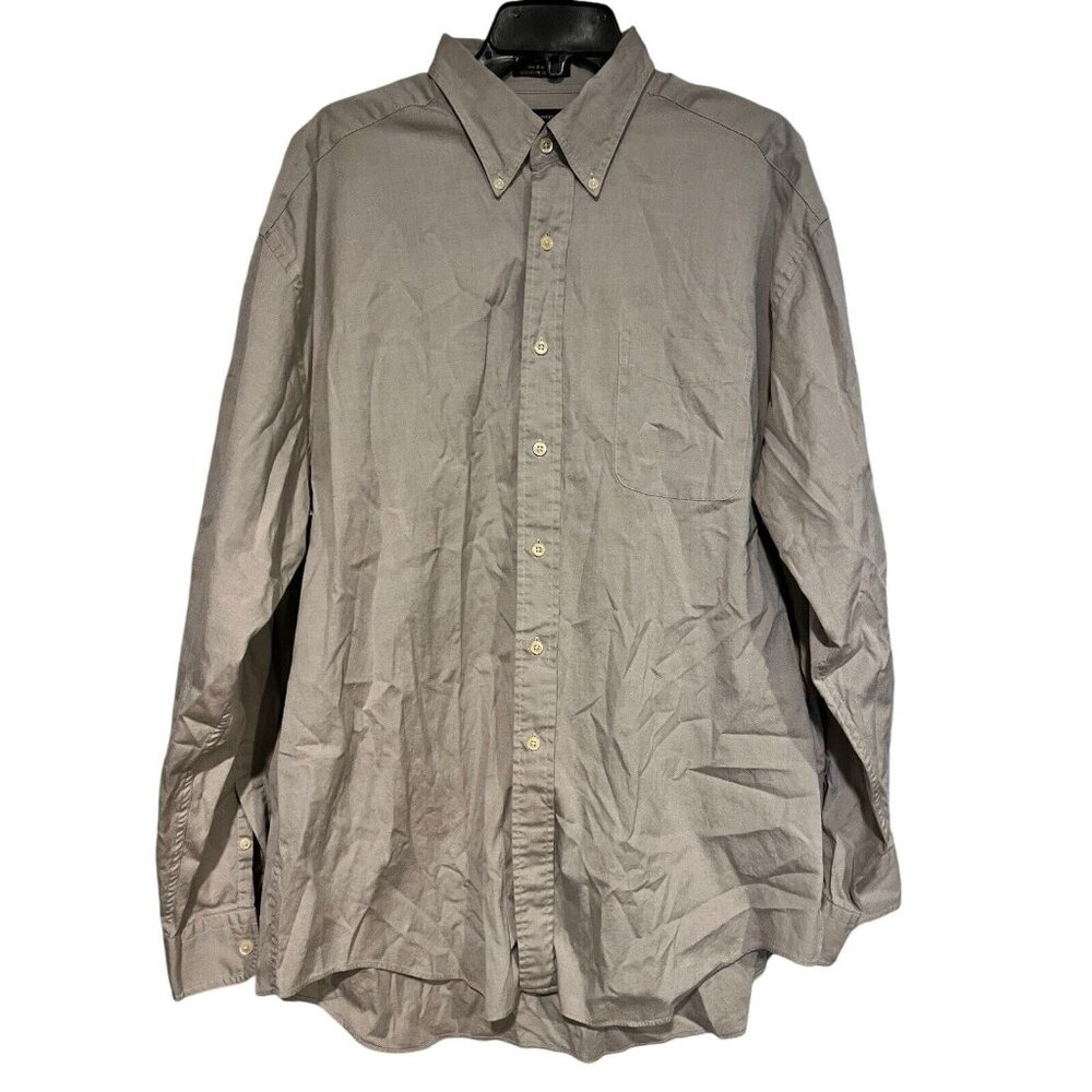 Alexander Julian Colours Light Gray Button Up Dress Shirt w/pocket Size XL